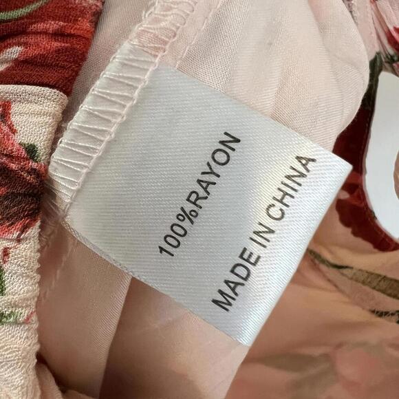 Sisters of the Tribe Women's Size 14 Red Pink Floral Jumpsuit Romantic Flowy - Picture 8 of 14